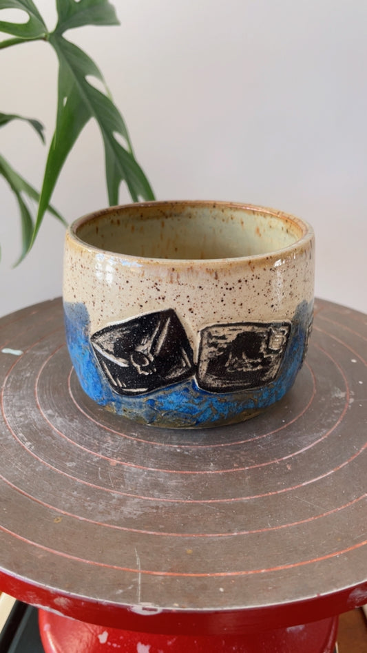 Raven Cup letters & feather pen - 8oz