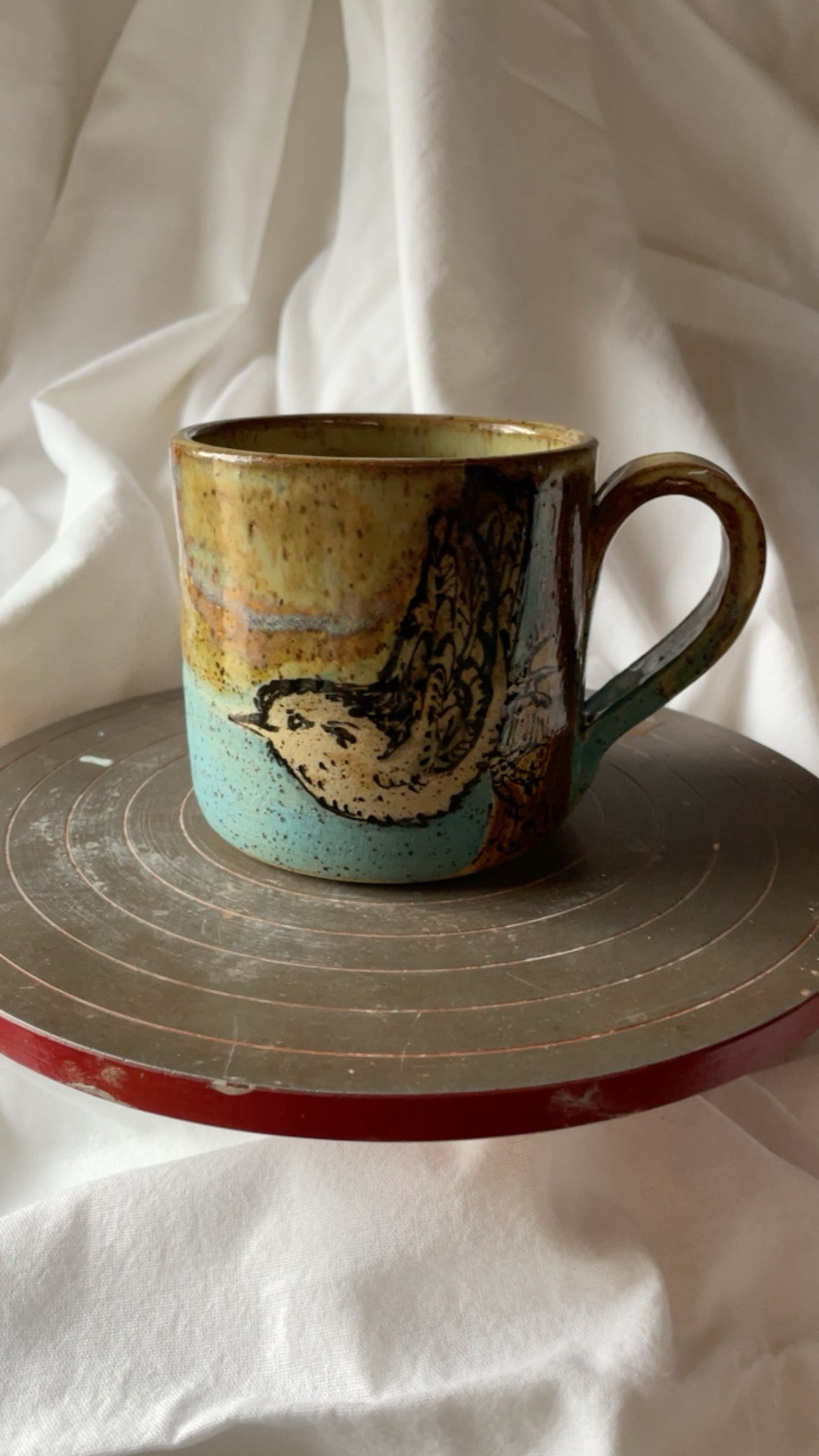 Nuthatch & Birch trees Tea Mug