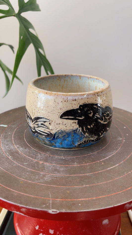 Raven book & skull Cup - 8oz.