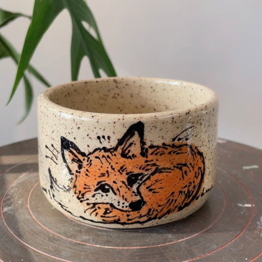 Fox Sleeping Pansy Cup 6oz