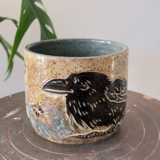 Carved Cup Raven & Tarot - 12oz