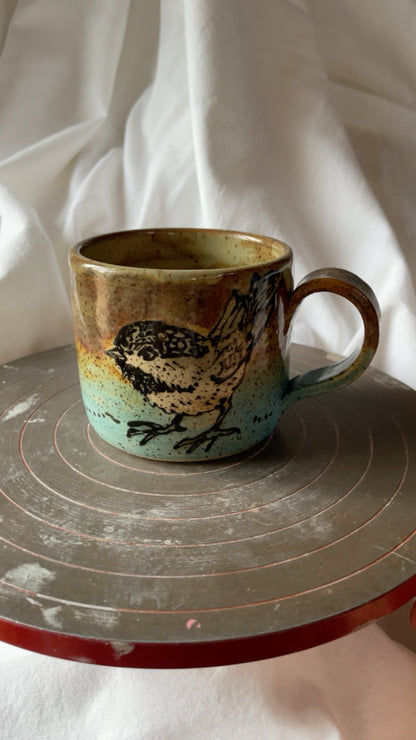 Chickadee in the Birch Cappuccino mug
