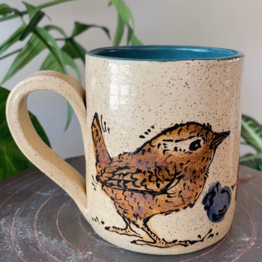 Wren & Strawberries Mug