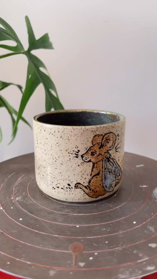 Mouse Fairy Pansy Cup 6oz